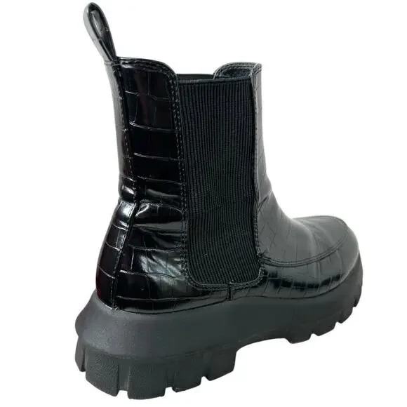 URBAN OUTFITTERS the Eden Chelsea Platform Boot Faux Leather in Black Wmn Sz. 10 - Picture 9 of 13